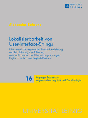 cover image of Lokalisierbarkeit von User-Interface-Strings